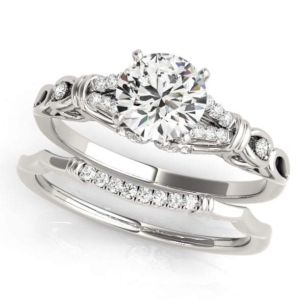 Gorse Estate Engagement Ring in Round White Gold