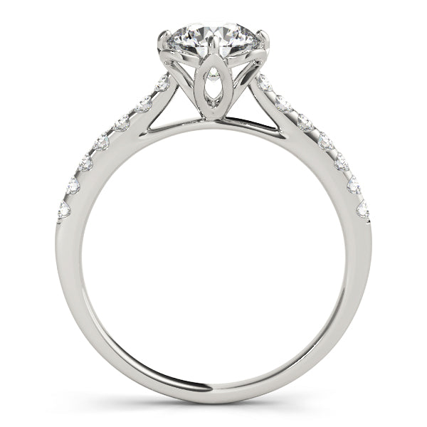 Bard Nature Inspired Pave Engagement Ring in Round White Gold