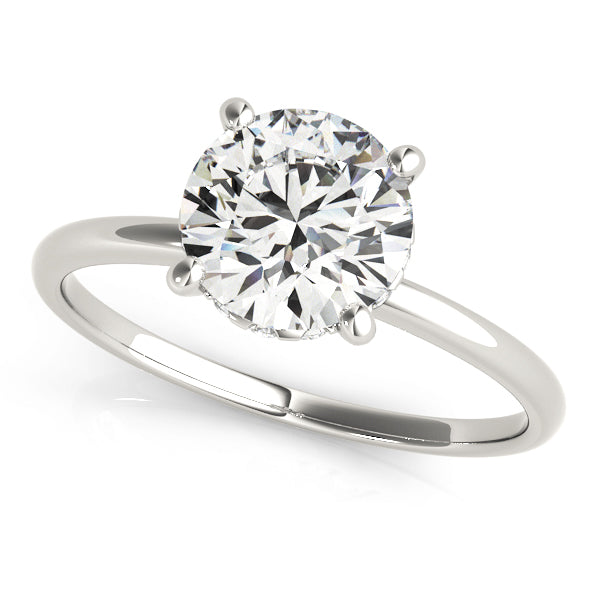 Eldon Feather Thin Hidden Halo Engagement Ring