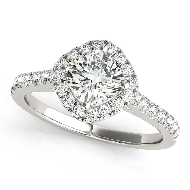Richmond Tappered Pave With Halo Engagement Ring