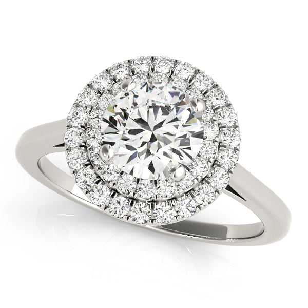 Oban Halo Engagement Ring in Round White Gold