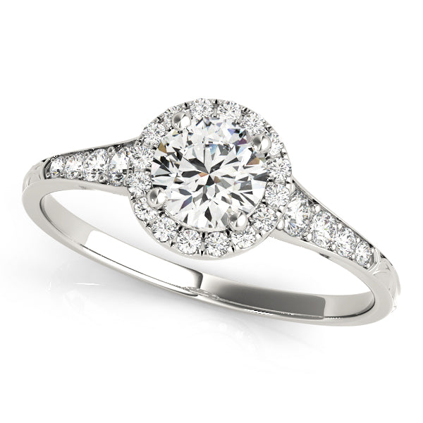 Dorset Single Row Halo Engagement Ring