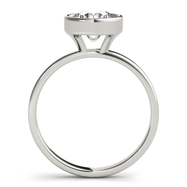 Bath Bezel Solitaire Engagement Ring in Round White Gold