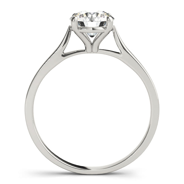 Gloucester Basket Solitaire Engagement Ring in Round White Gold