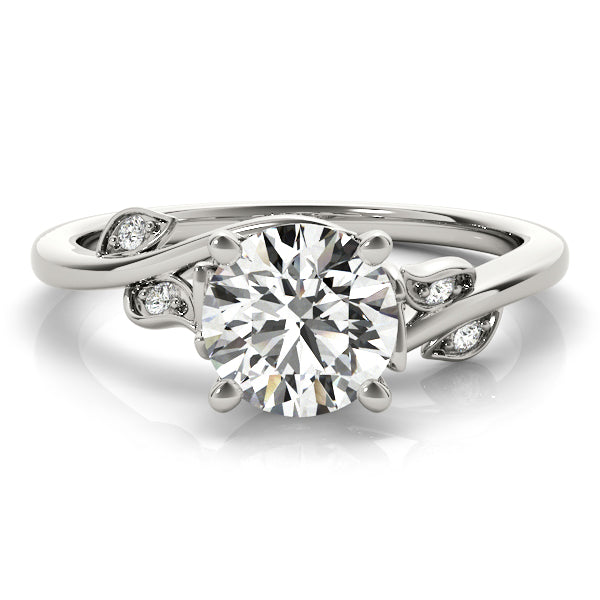 Eliza Nature Inspired Engagement Ring in Round White Gold