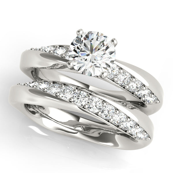 Clapton Pave Engagement Ring in Round White Gold