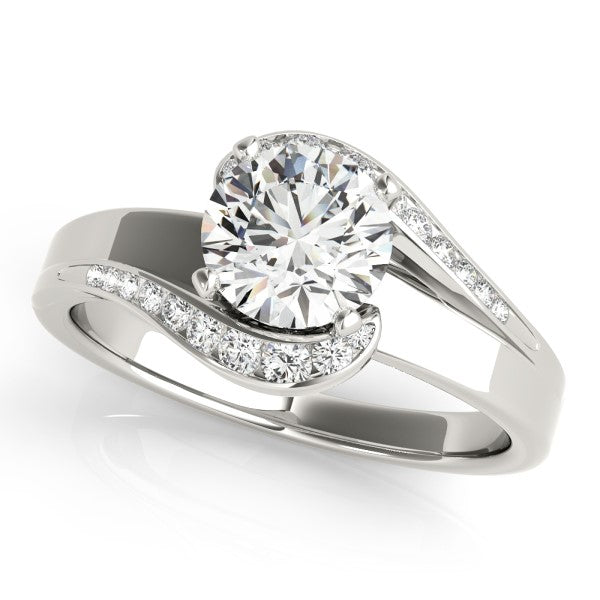 Roman Bypass Solitaire Engagement Ring