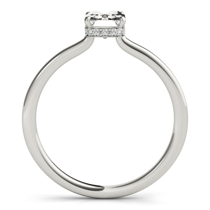 Adele Hidden Engagement Ring in Emerald White Gold