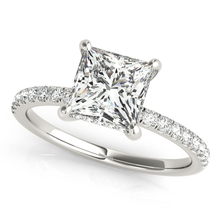 Perth Princess Cut Pave Engagement Ring