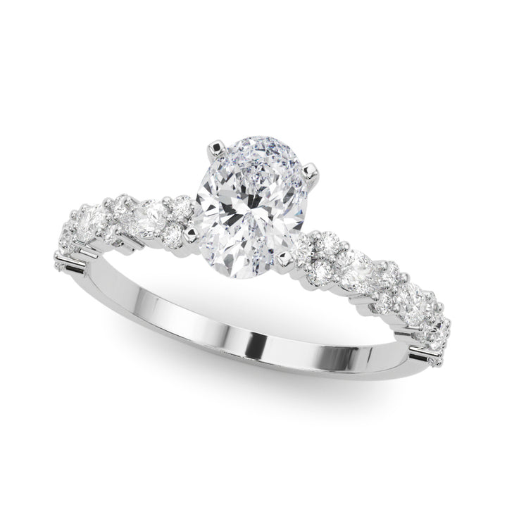 Boy George Nature Inspired Engagement Ring in Round White Gold