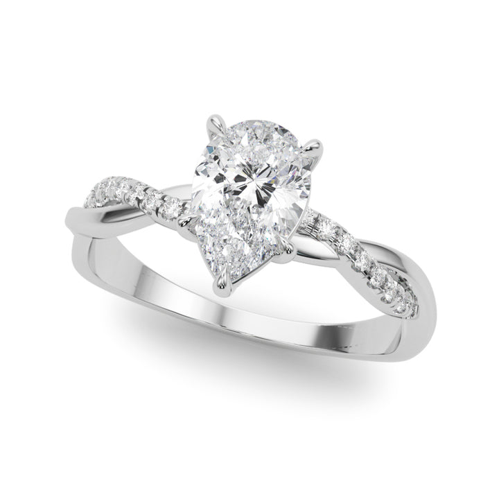 Mercury Twisted Pave Engagement Ring