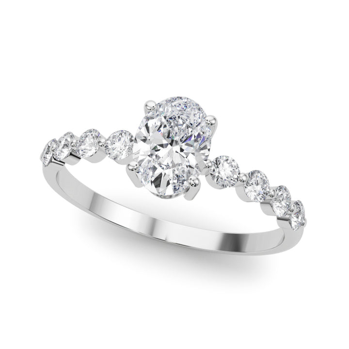 Darcy Side Stone Oval Engagement Ring