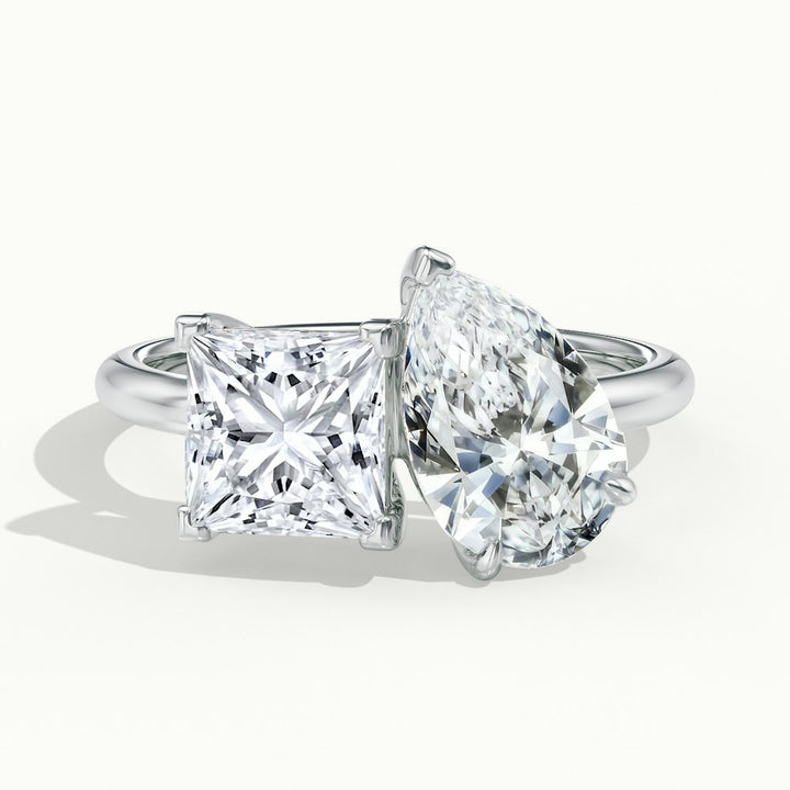 Vera Toi-et-Moi Engagement Ring in 9K Pear White Gold