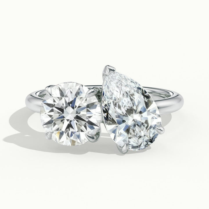 Elowen Toi-et-Moi Engagement Ring in Round 9K White Gold