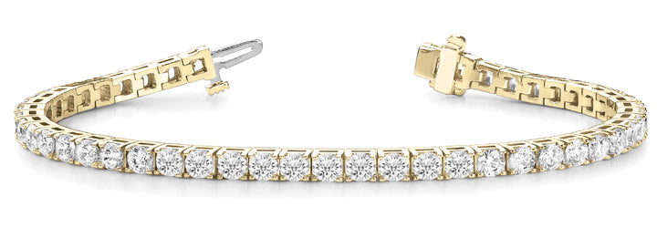 Salisbury In Line Prong Set Bracelet in Yellow Gold