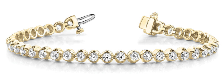 Oxford In Line Illusion Bracelet in Yellow Gold