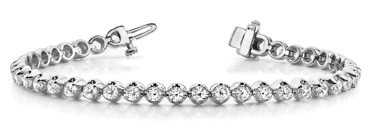 Oxford In Line Illusion Bracelet in Platinum
