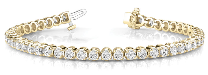 Cambridge In Line Prong Set Bracelet in Yellow Gold