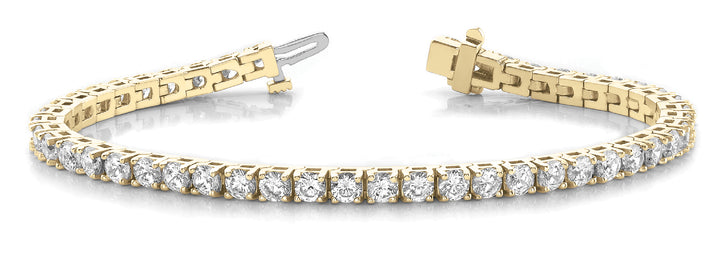 Manchester In Line Prong Set Bracelet in 18K Yellow Gold