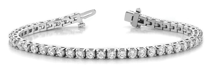 Glasgow In Line Prong Set Bracelet in White Gold
