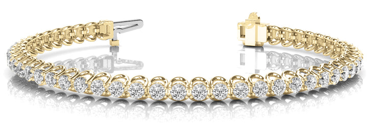Coventry In Line Prong Set Bracelet in Yellow Gold