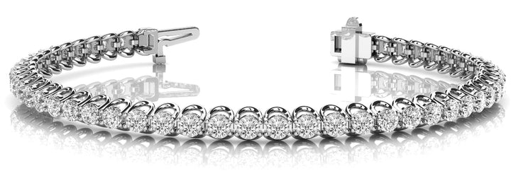 Coventry In Line Prong Set Bracelet in Platinum