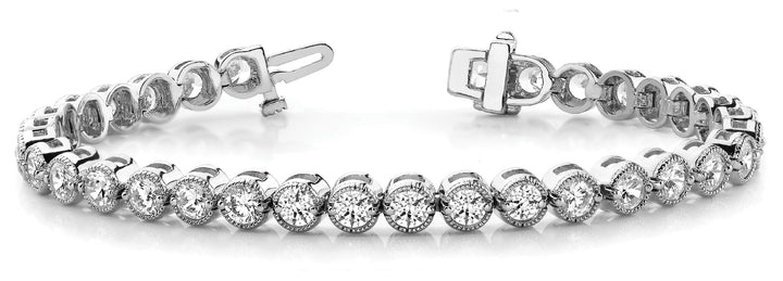 Nottingham In Line Prong Set Bracelet in Platinum