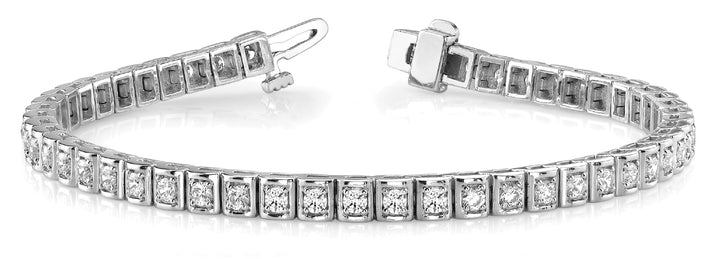 Newcastle In Line Prong Set Bracelet in Platinum