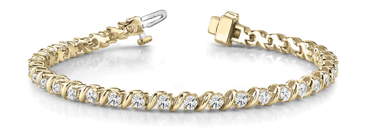 Sheffield In Line S Link Bracelet in Yellow Gold