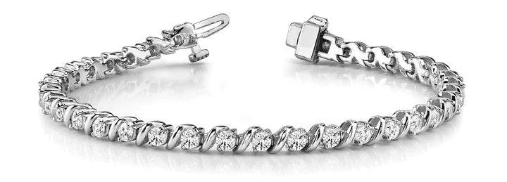 Sheffield In Line S Link Bracelet in Platinum