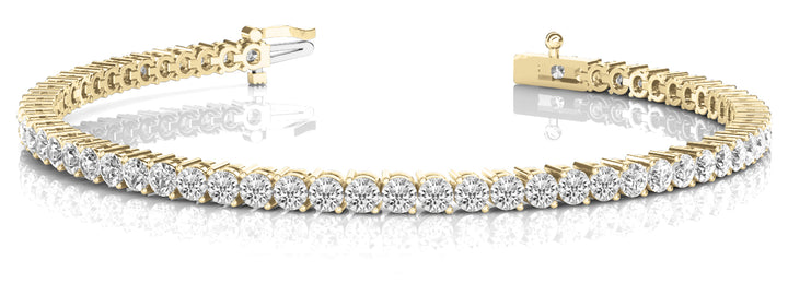 Bristol In Line Prong Set Bracelet in Yellow Gold