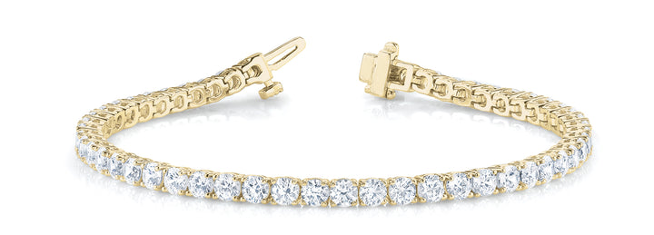 Westminster In Line Prong Set Bracelet in Yellow Gold