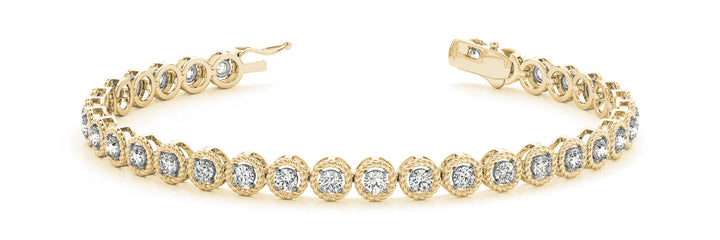 Winchester In Line Prong Set Bracelet in 18K Yellow Gold