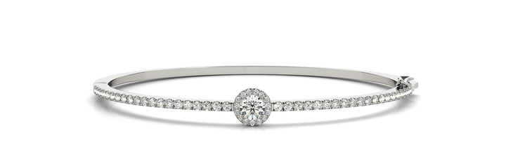 Gloucester Traditional Bangle Bracelet in White Gold