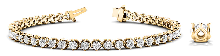 Mayfair Four Prong Bracelet in Yellow Gold