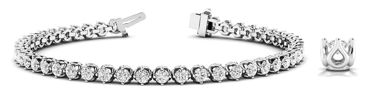 Mayfair Four Prong Bracelet in Platinum