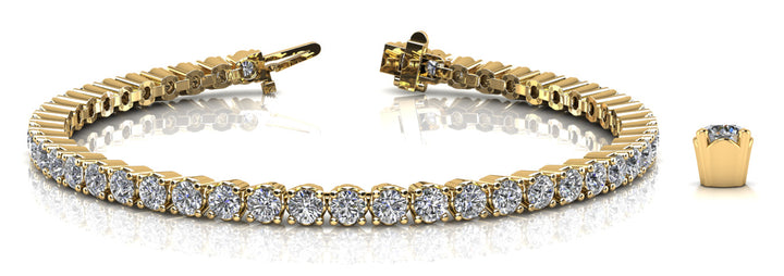 Knightsbridge Four Prong Bracelet in Yellow Gold