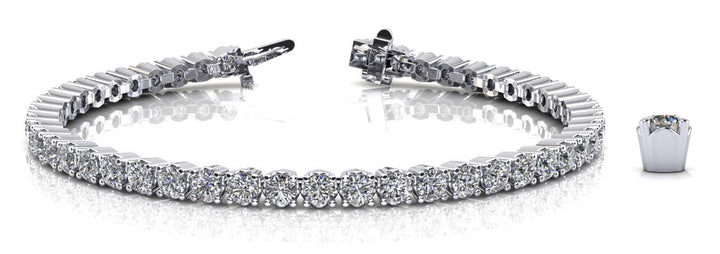 Knightsbridge Four Prong Bracelet in Platinum
