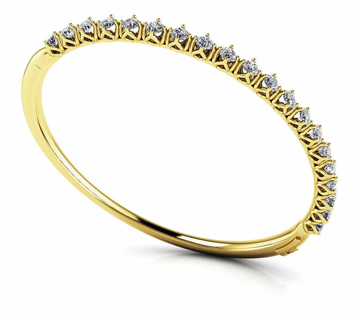 Piccadilly Four Prong Bangle Bracelet in Platinum