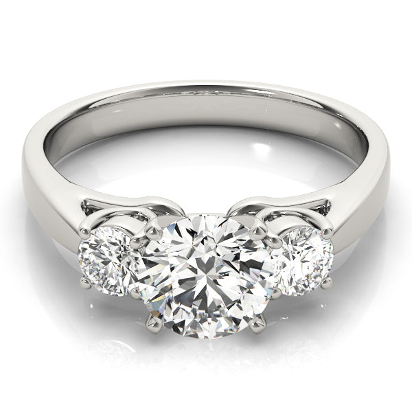 Osborne Three Stone Round Cut Engagement Ring in White Gold