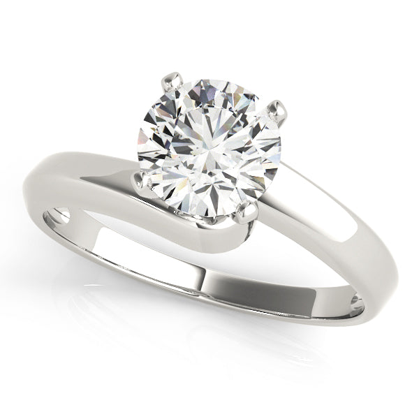 Cheltenham Twisted Solitaire Engagement Ring in Round White Gold
