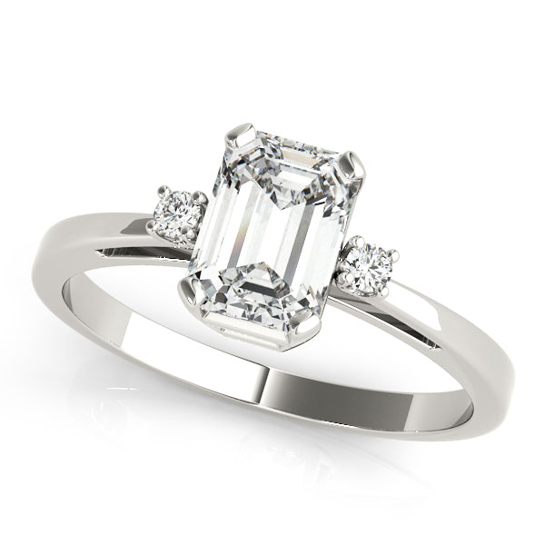 Majesty Three Stone Emerald Engagement Ring