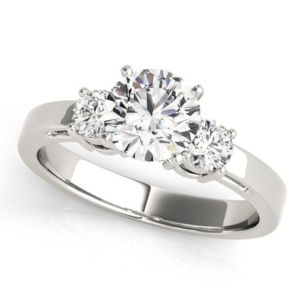 Orchid Three Stone High Set Engagement Ring