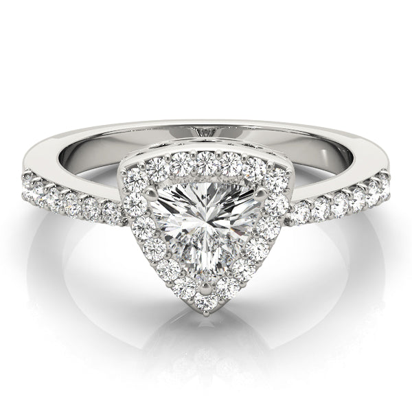 Styles Halo Pave Engagement Ring in Trillion White Gold