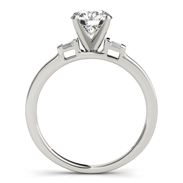Shakespeare Three Stone Engagement Ring in Round White Gold