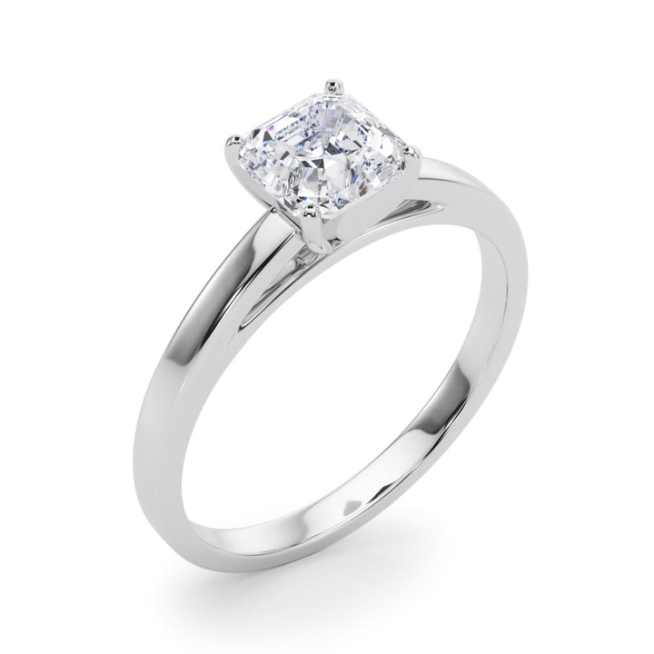 Leeds Low-set Solitaire Engagement Ring in Round White Gold