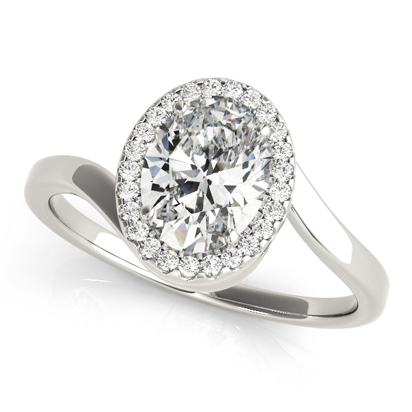 Skye Twisted Shank Halo Engagement Ring