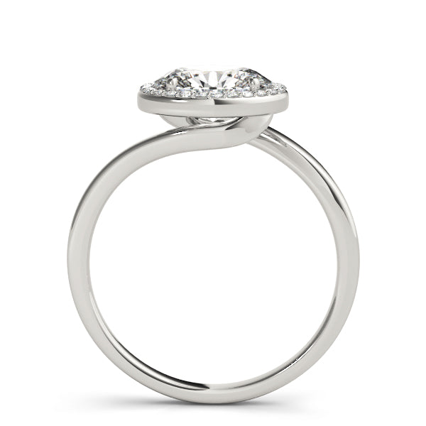 Malvern Oval Halo Engagement Ring in Oval White Gold