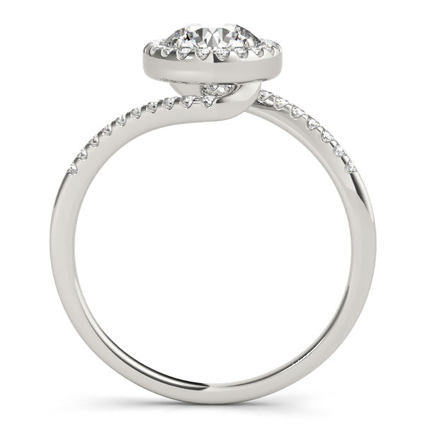 Beaumaris Halo Vintage Engagement Ring in Round White Gold