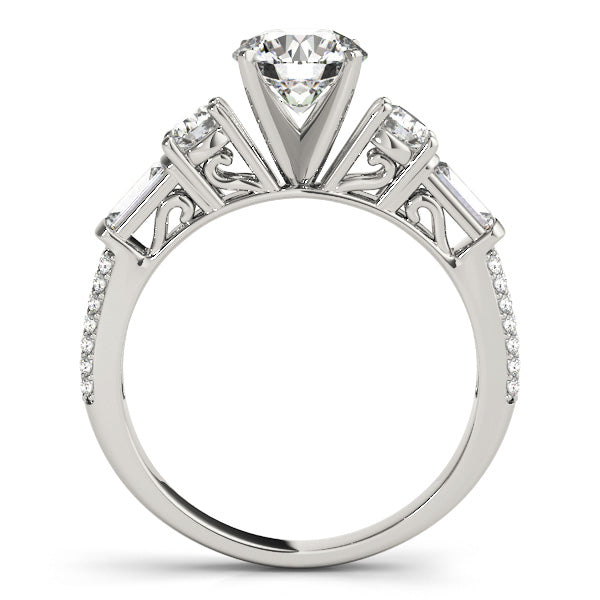 Waters Pave Engagement Ring in Round White Gold